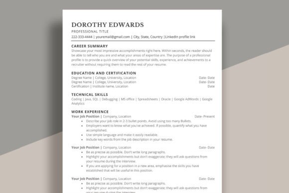 ATS Friendly Resume Template for Word