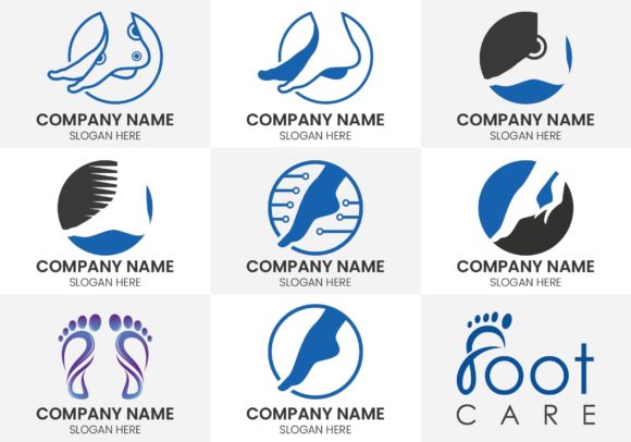 Elevate Your Brand with a Foot Care Logo Design Vector Set