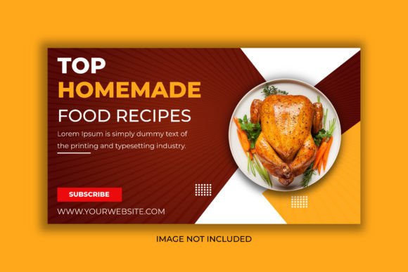 Food YouTube Thumbnails and Web Banners: Templates for Creators
