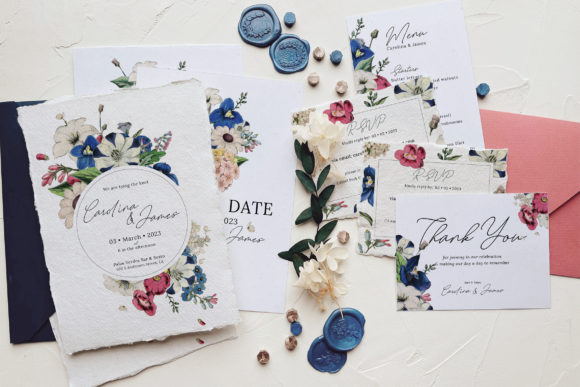 Lavish Floral Wedding Suite: Elegant Stationery for Your Big Day