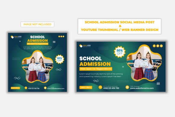School Admission Web Cover & Post Design Templates