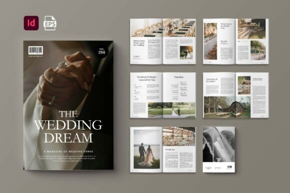 The Dream Wedding Magazine: A Designer's Template for Elegant Editorial Design