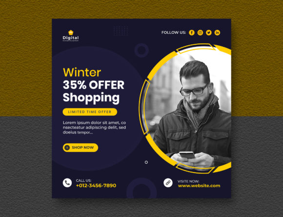 Winter Sale Social Media Post Banner Template